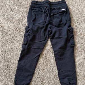 YoungLA Black Cargo Jogger Sweatpants